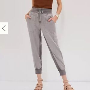 Anthropologie Nomad Jogger neutral brown tan drawstring basic Spring elastic XS